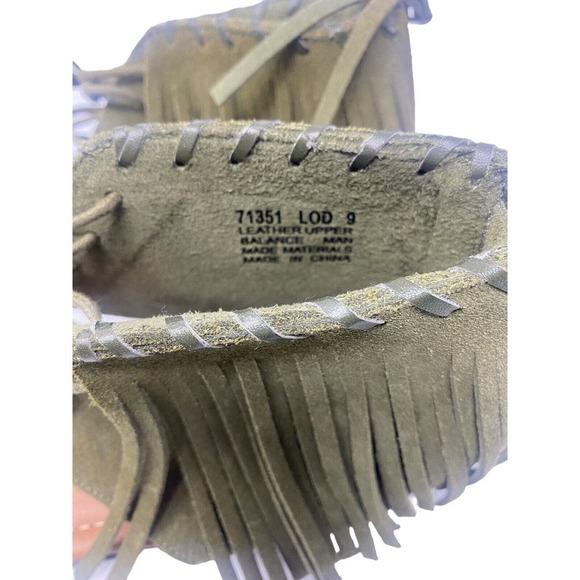 MINNETONKA Genuine Leather Tassle Flat Sandals-Size 9 Green-Brand New - Picture 3 of 7